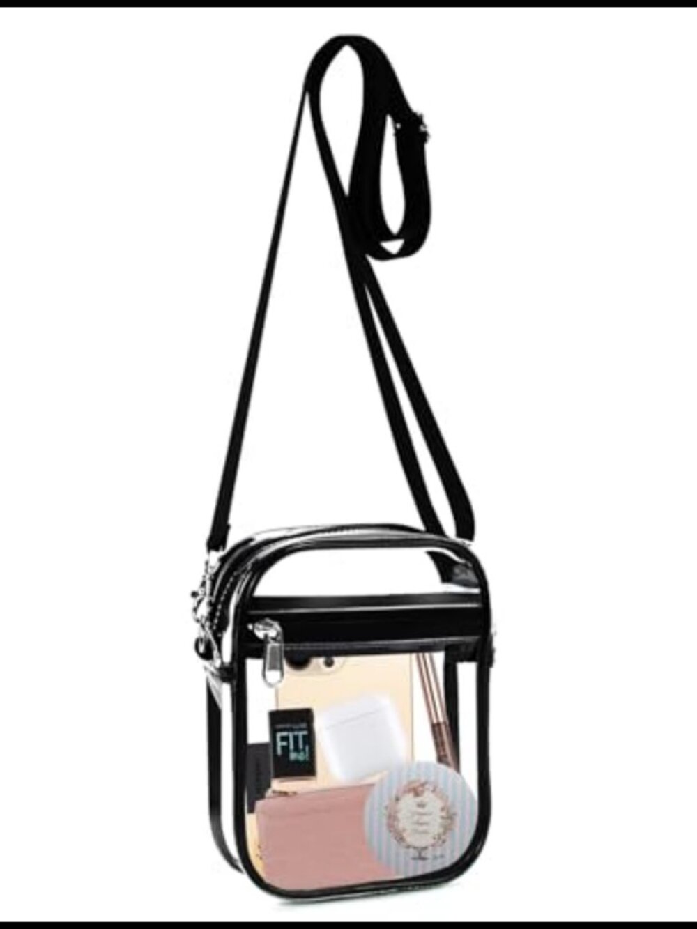 Clear PVC Crossbody Bag Stadium Approved Transparent Purse